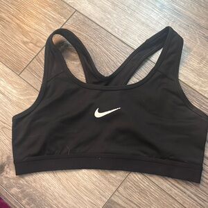Nike Women's Black Sports Bra with White Logo